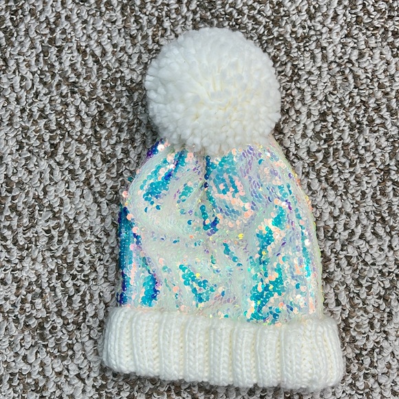 Bundle of 3 Justice Ombré Scarf Sequin Mermaid Belt Bag Sequin Pom Knit Hat NWOT - Picture 12 of 16